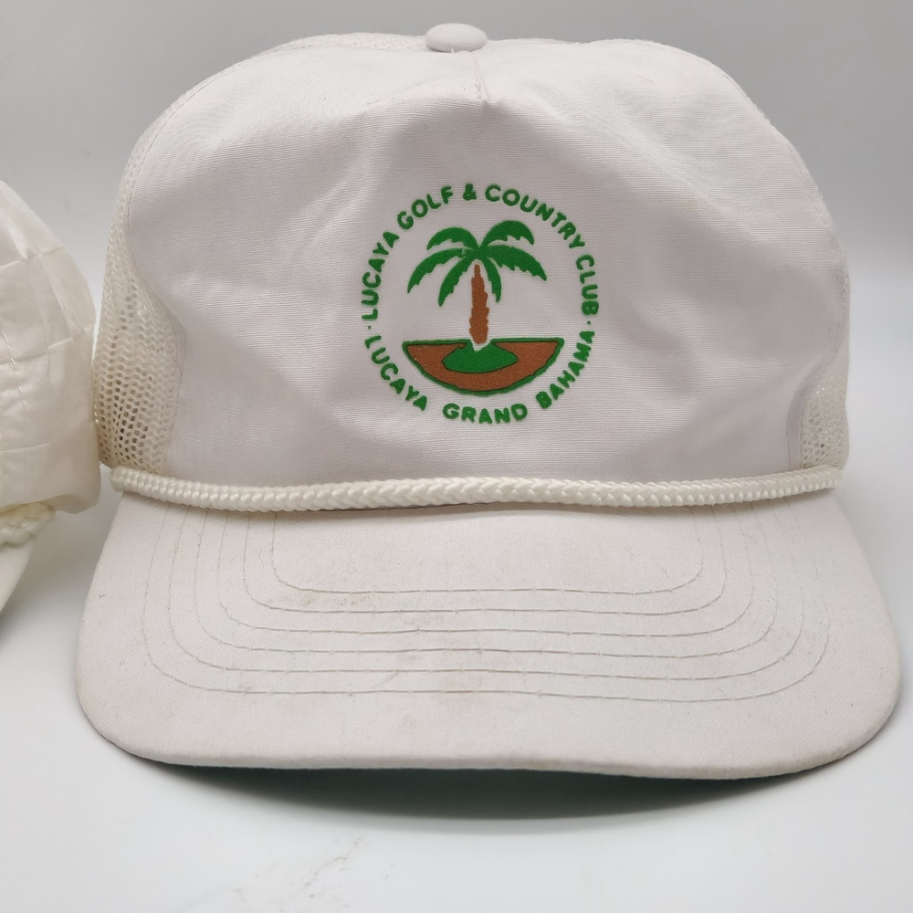 Bundle Of 2 Golf Hats Oglebay Lucaya Bahama Vintage - Picture 3 of 9